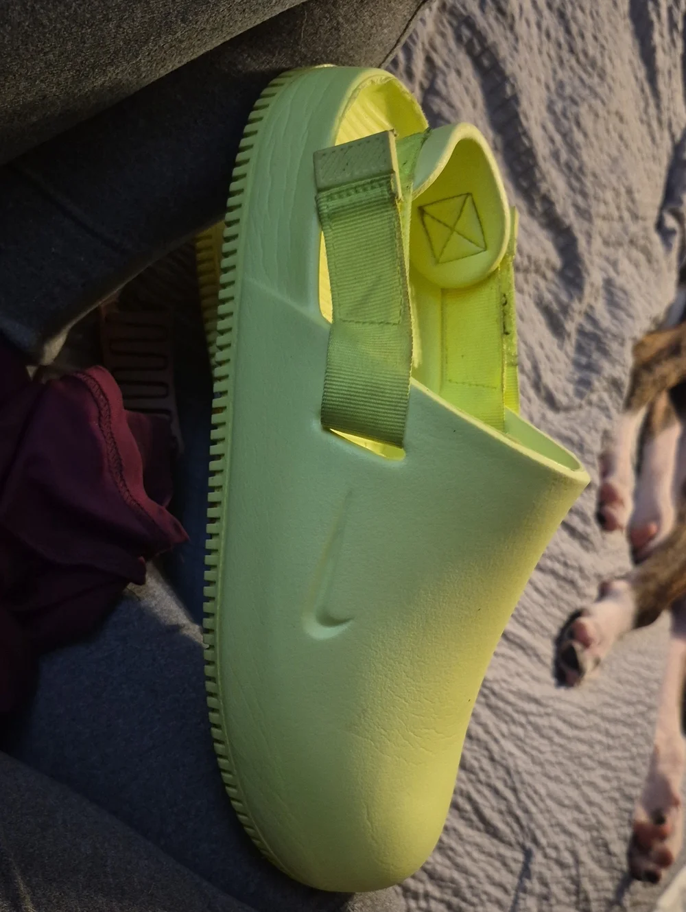 Nike Calm Mule Volt Lime Green.